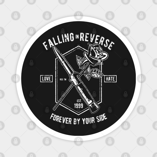 Falling In Reverse Love And Hate Forever By Your Side Knife And Rose Magnet by JakeRhodes